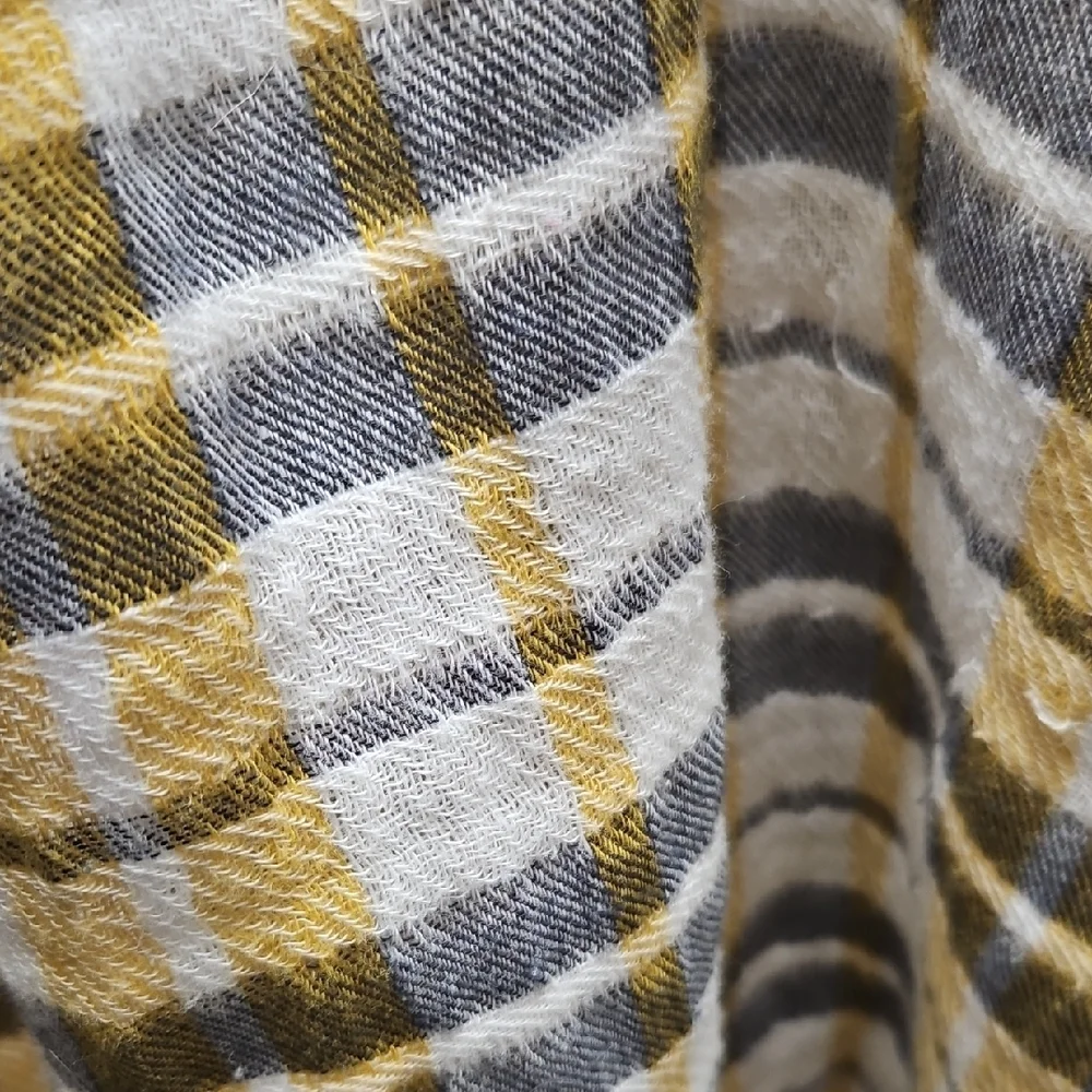 Plaid Button-Up Shirt in Yellow and Gray - Picture 10 of 10
